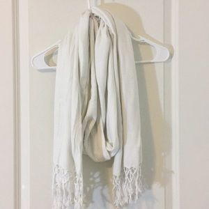 White long length scarf